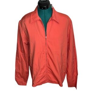 NWT James Perse Orange Designer Jacket with Fold-Down Collar, P2P:21.5, L:26